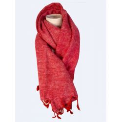 Yak wool scarf red and blue