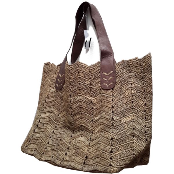 Sac cabas Chic Boho raphia et cuir