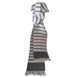 Scarf Cotton Organic - Grey and white