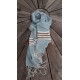 Scarf Cotton Organic - Blue Grey and brown